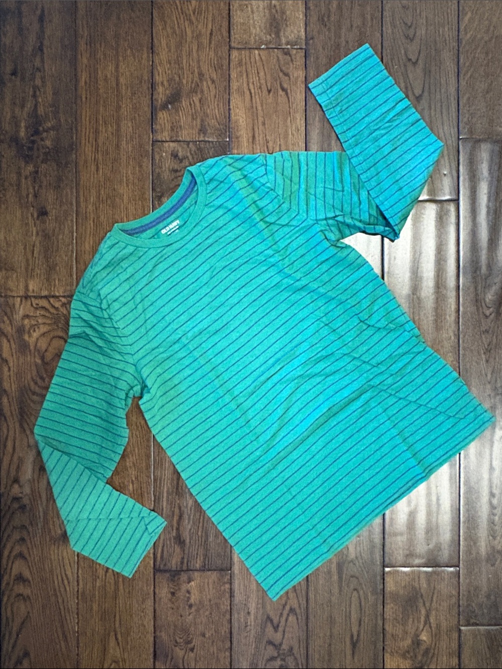 Kids Long Sleeve Striped Tee - Green/Blue